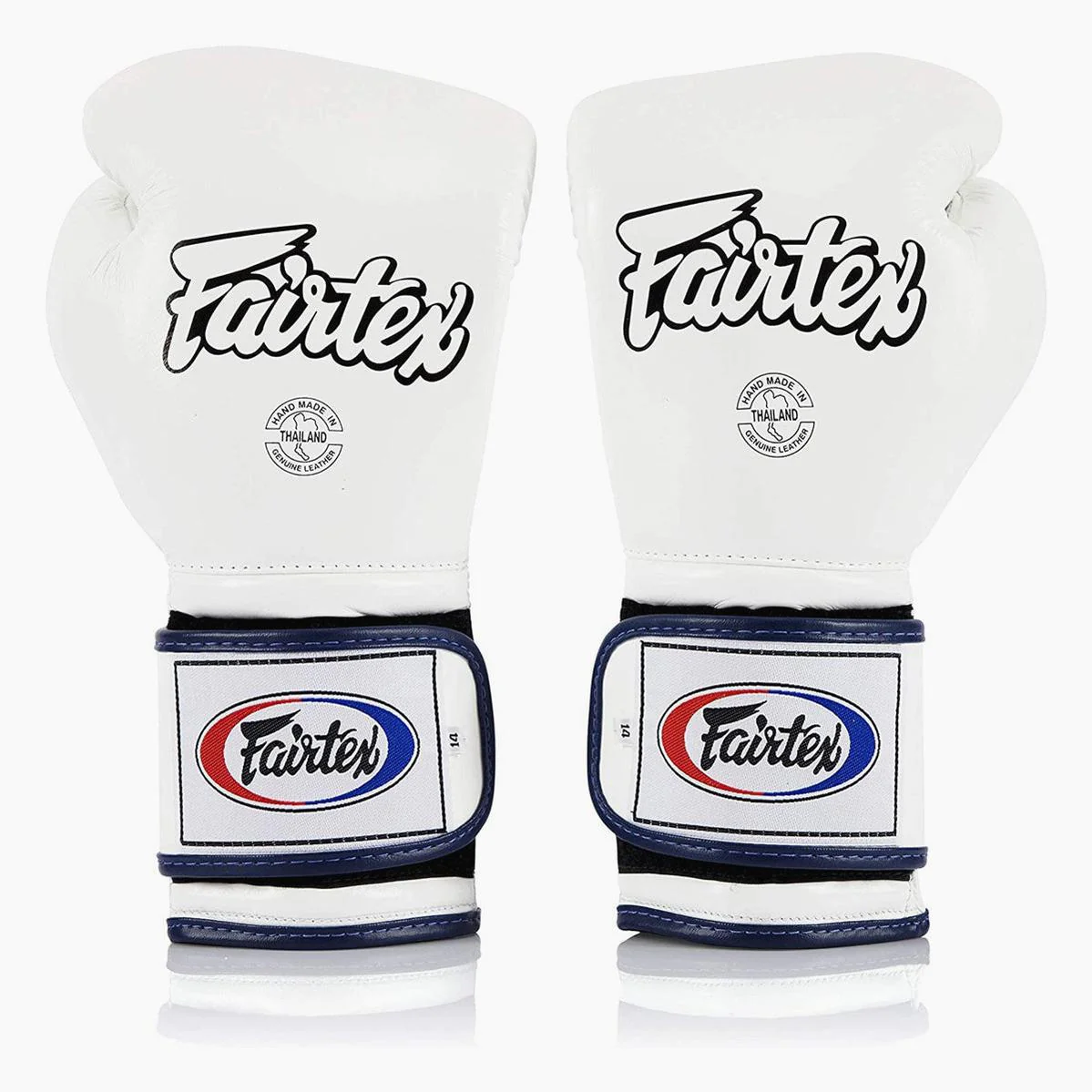 Guantes de boxeo Fairtex Mexican Estilo BGV9 Piping blanco-azul - Image 2