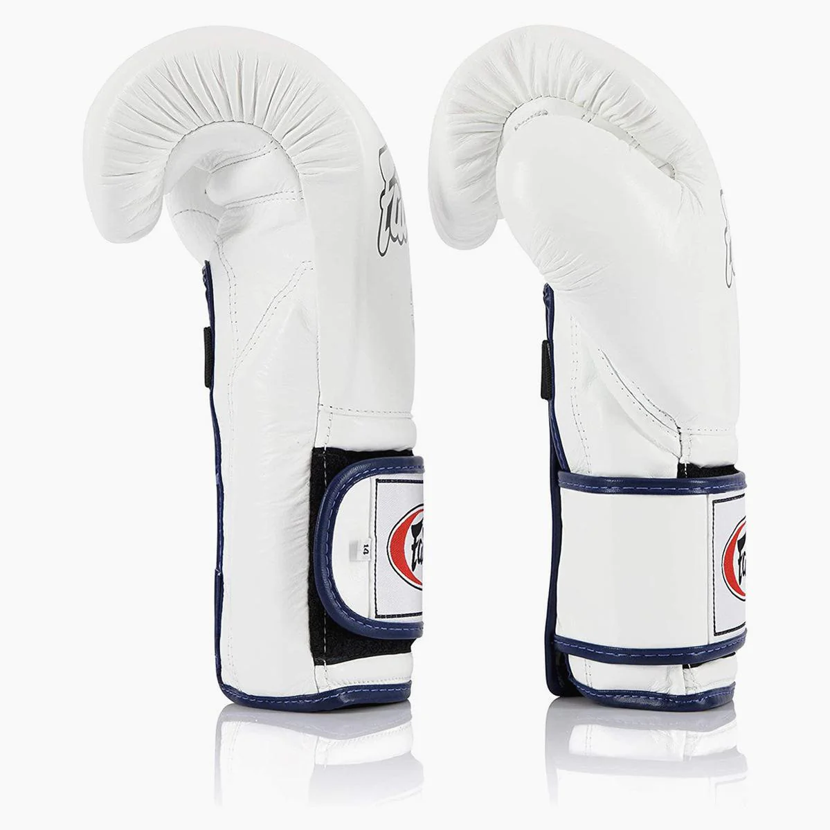 Guantes de boxeo Fairtex Mexican Estilo BGV9 Piping blanco-azul - Image 3