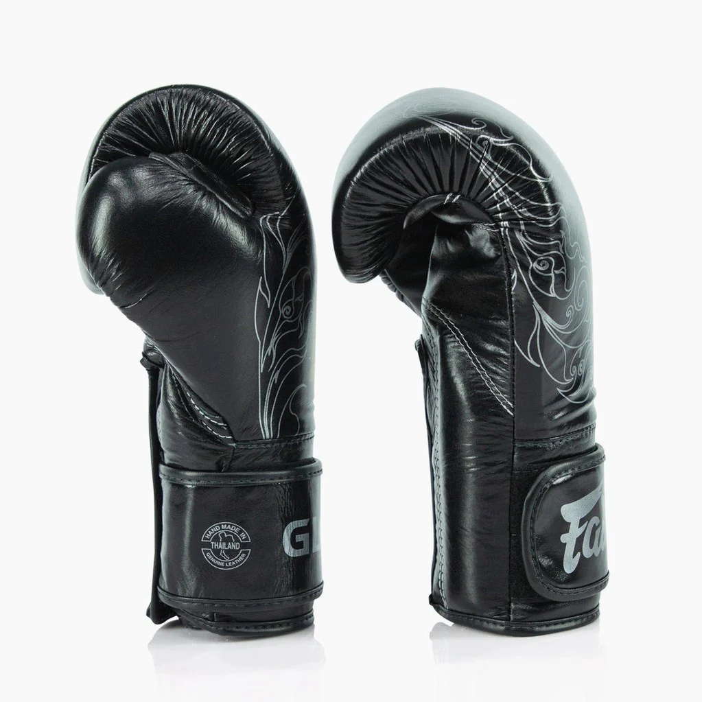 Guantes de boxeo Fairtex x Glory BGVG3 Negro-plata - Image 3