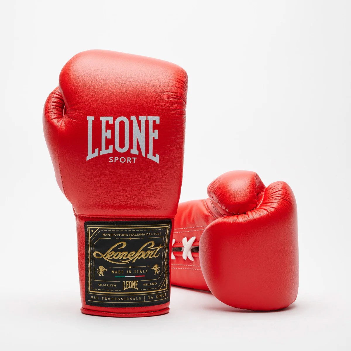 Guantes de boxeo Leone Deporte Orlando Classico con cordones Rojo  - Image 2