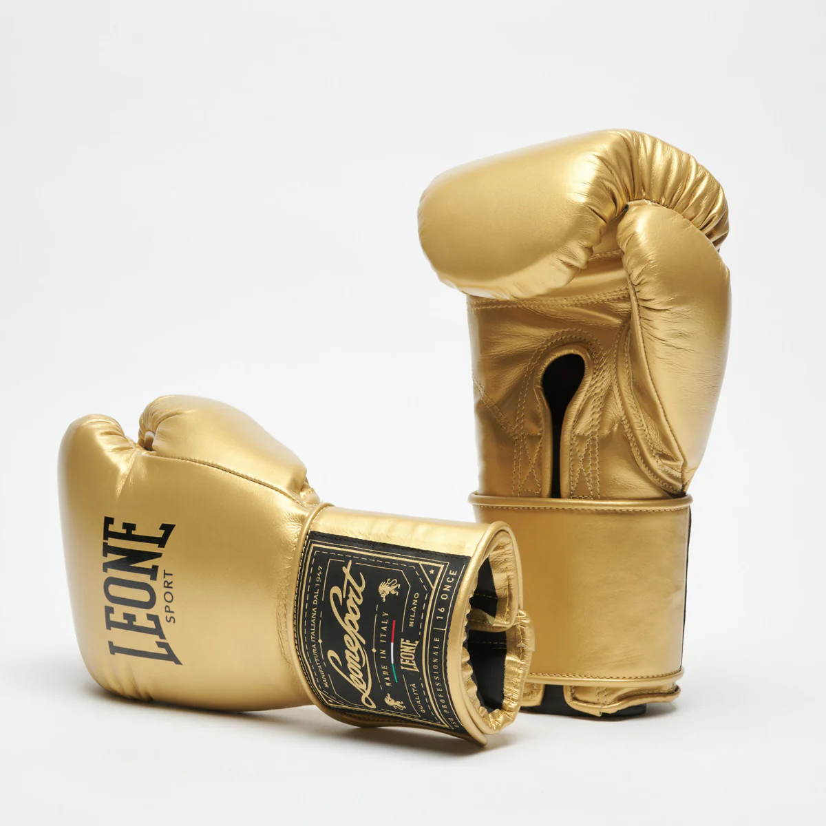 Guantes de boxeo Leone Deporte Orlando Classico con velcro Oro 