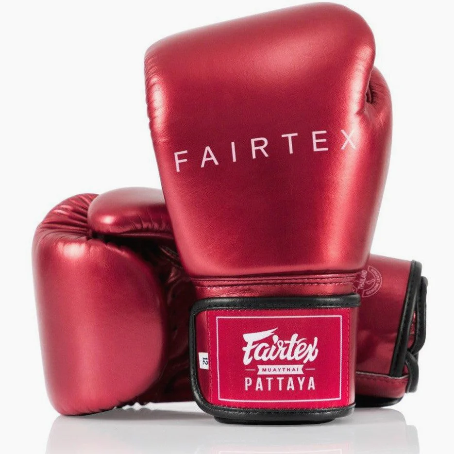 Guantes Muay Thai Fairtex Metálico BGV22 Rojo 