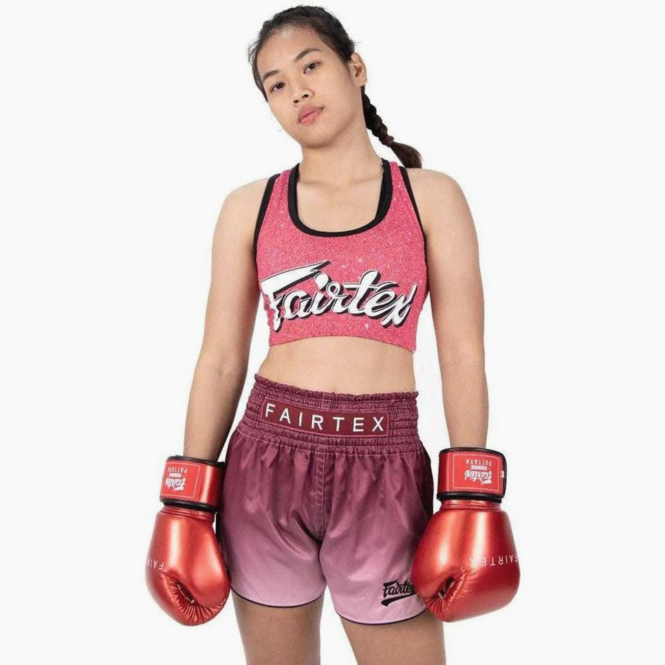Guantes Muay Thai Fairtex Metálico BGV22 Rojo  - Image 5