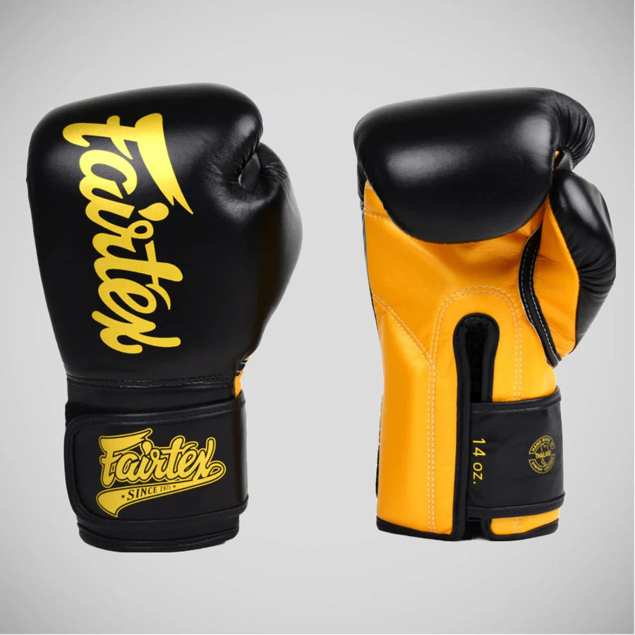 Guantes Muay Thai Fairtex Super Sparring BGV18 Negro-oro - Image 2