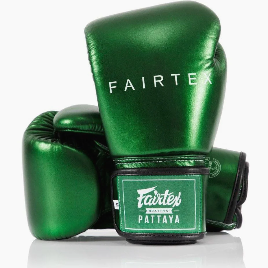 Guantes Muay Thai Fairtex Metálico BGV22 Verde 
