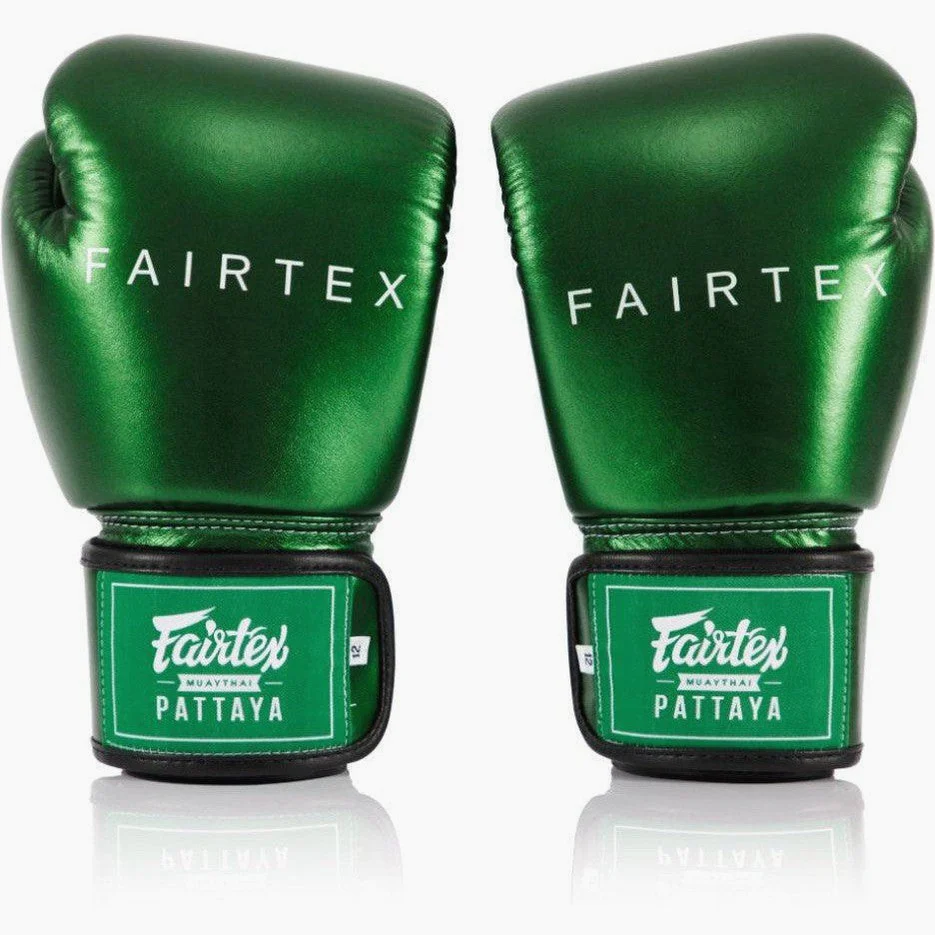 Guantes Muay Thai Fairtex Metálico BGV22 Verde  - Image 2
