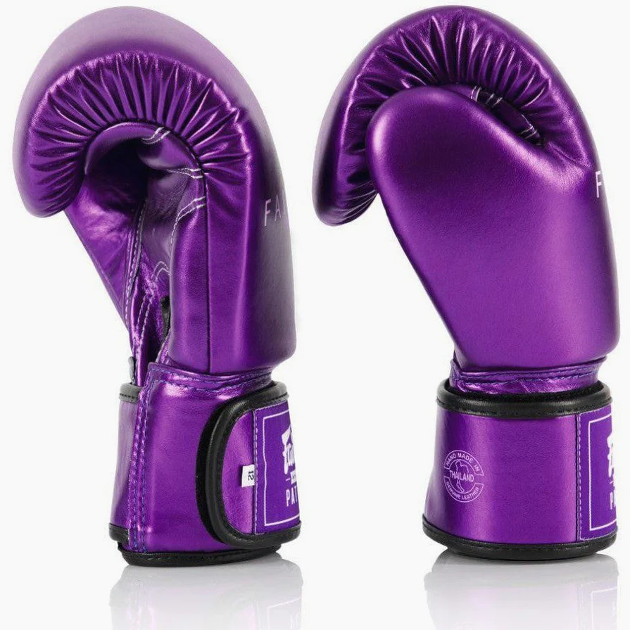 Guantes Muay Thai Fairtex Metálico BGV22 Violeta - Image 3