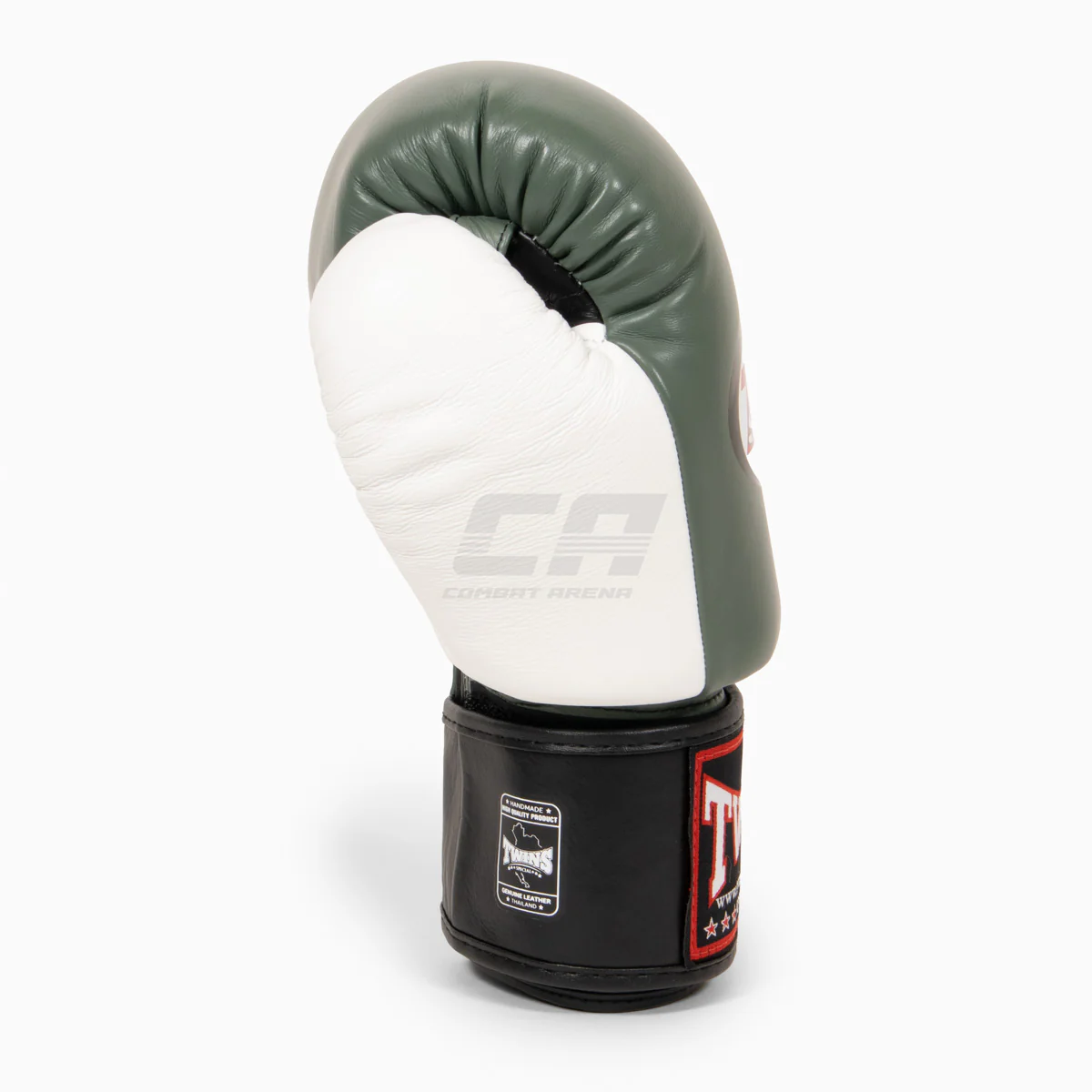 Guantes Muay Thai Twins Special BGVL4 Negro-verde-blanco - Image 4