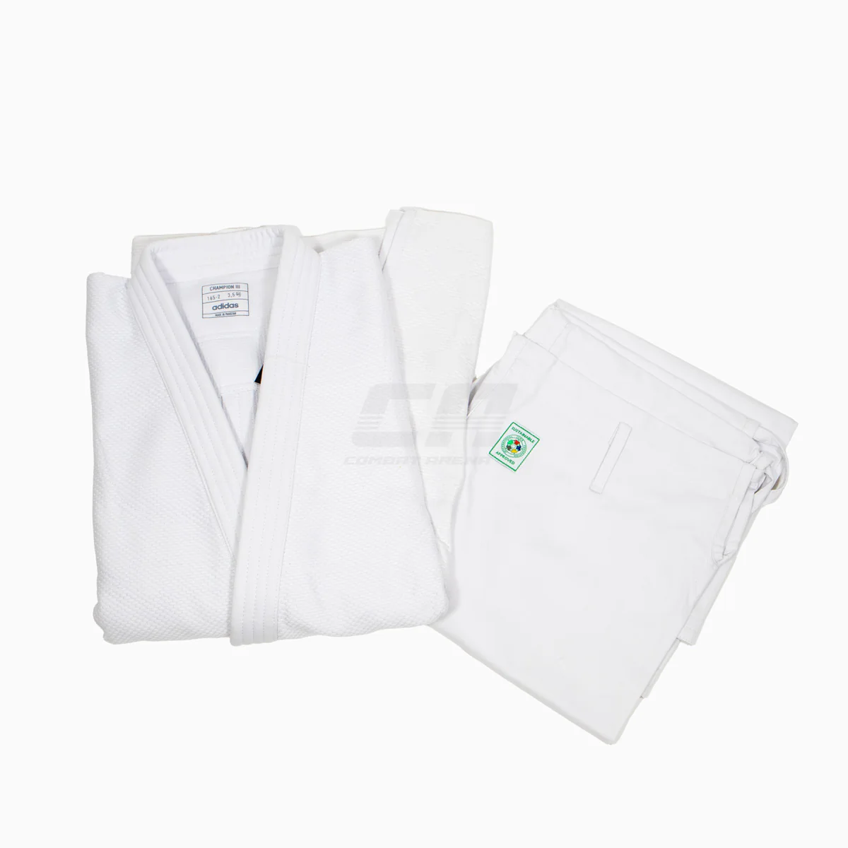 Judogi blanco Adidas J730 Champion III IJF sin rayas - Image 2