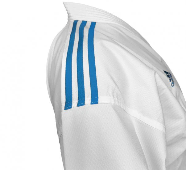 Karategui Adidas Kumite Adilight Primegreen WKF Rayas Azules  - Image 4