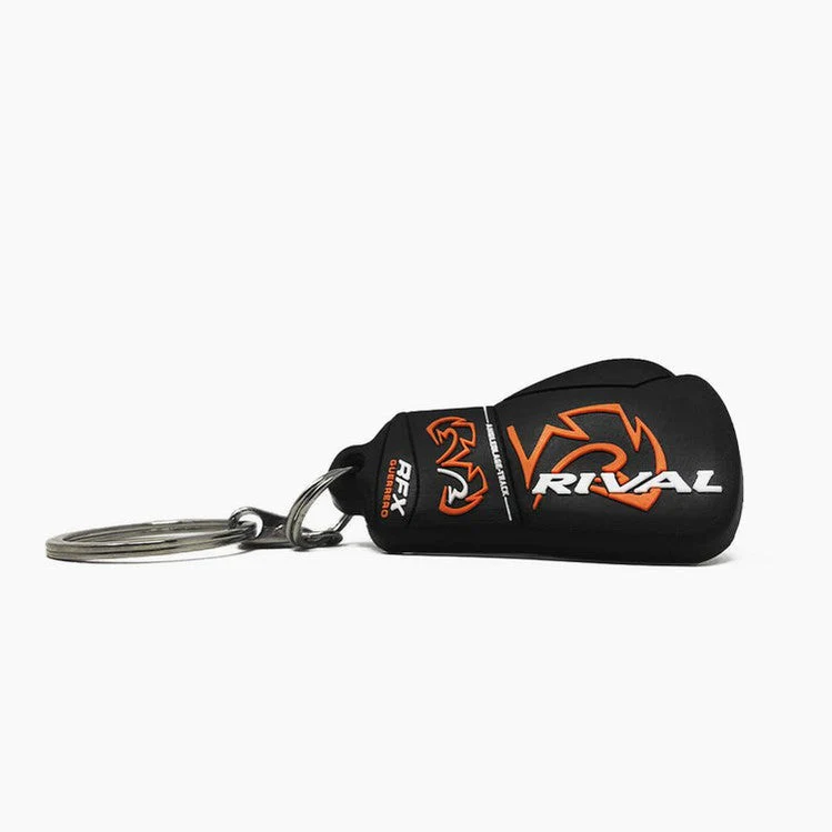 Mini guante llavero en goma Rival RFX Negro Naranja
