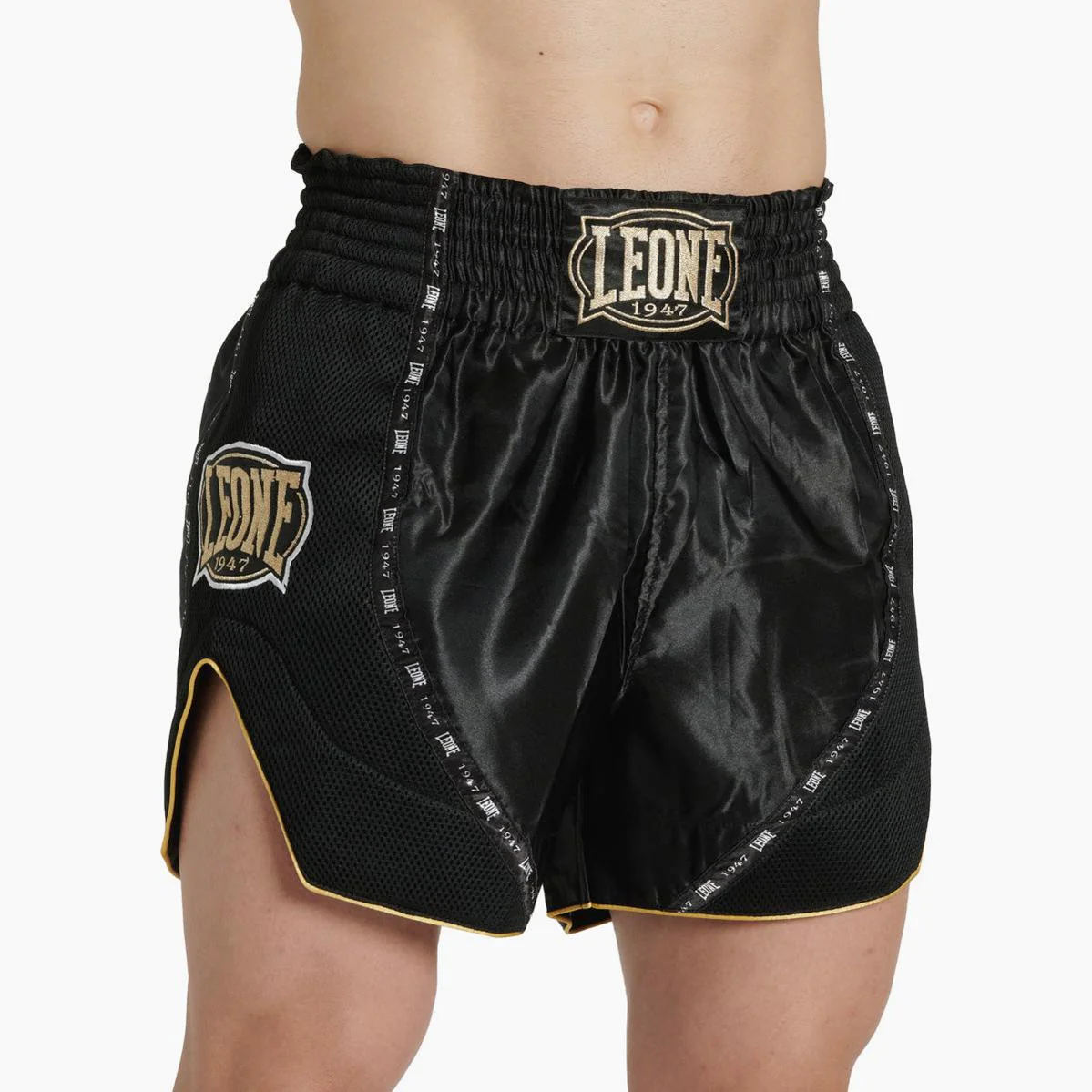 Pantalones cortos kick-tailandés Leone Classic AB881 Negro