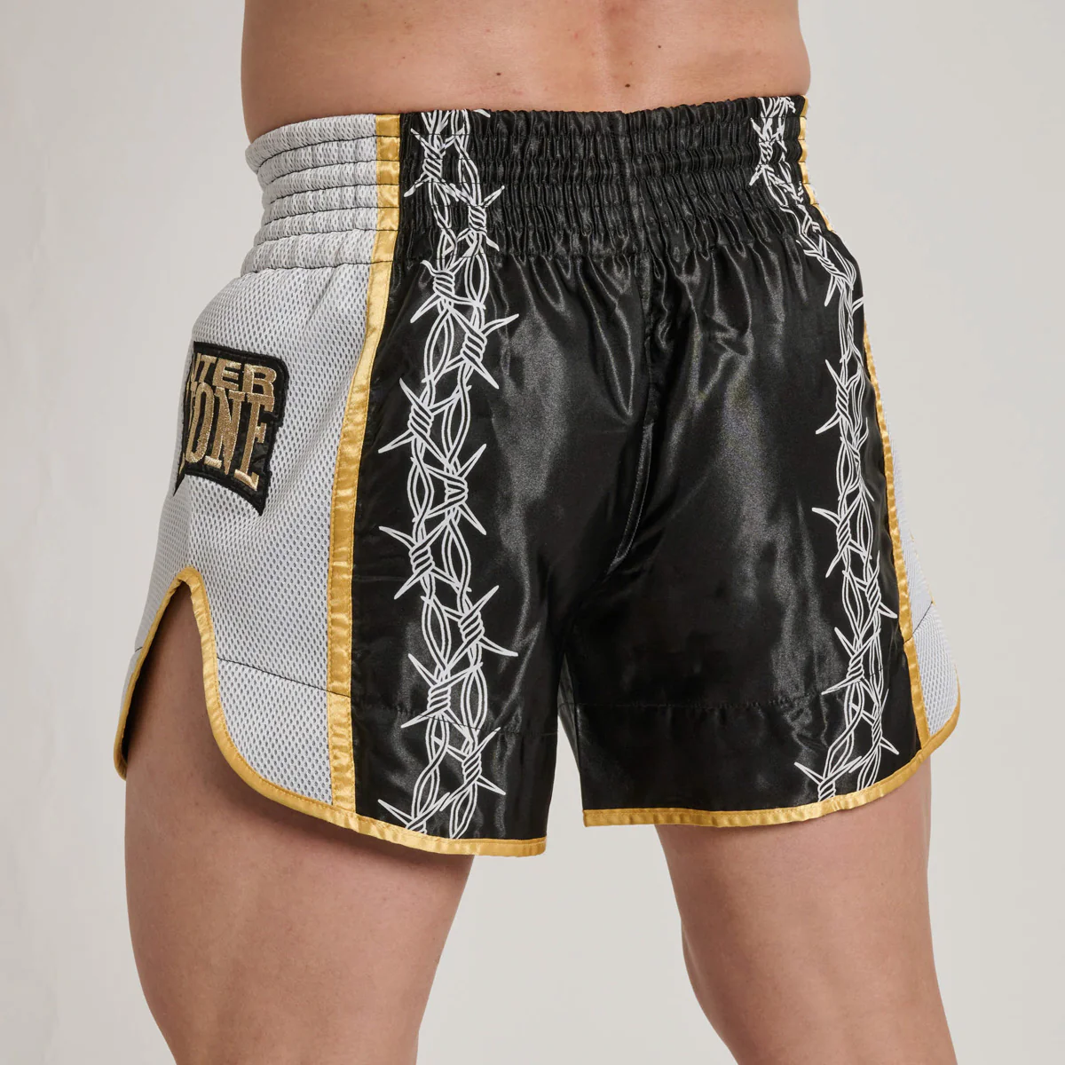 Pantalones cortos kick-tailandés Leone IUTER Barbed Wire AB05IU Nero  - Image 5