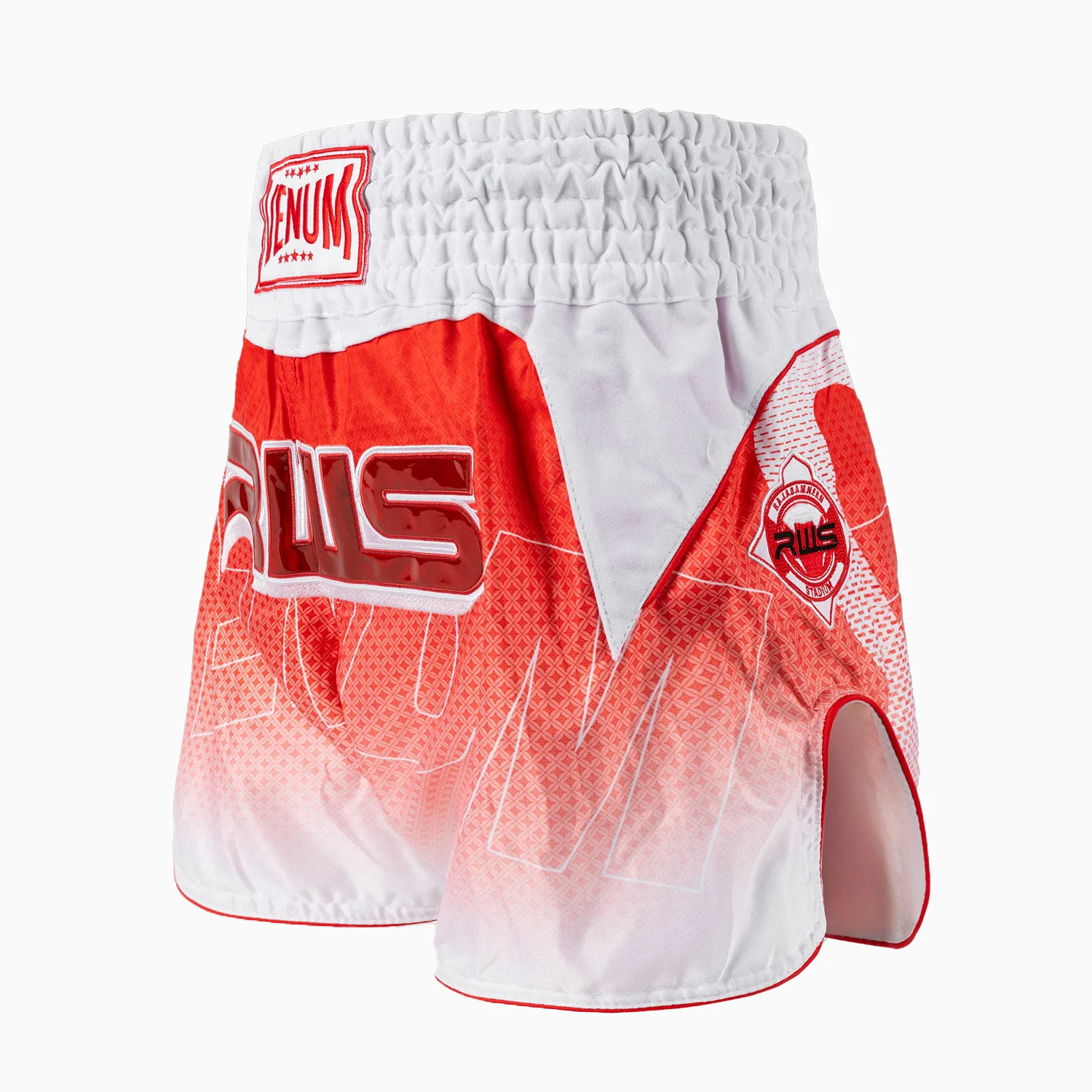 Pantalones cortos kick-thai RWS x Venum 2.0 Blanco-rojo - Image 2