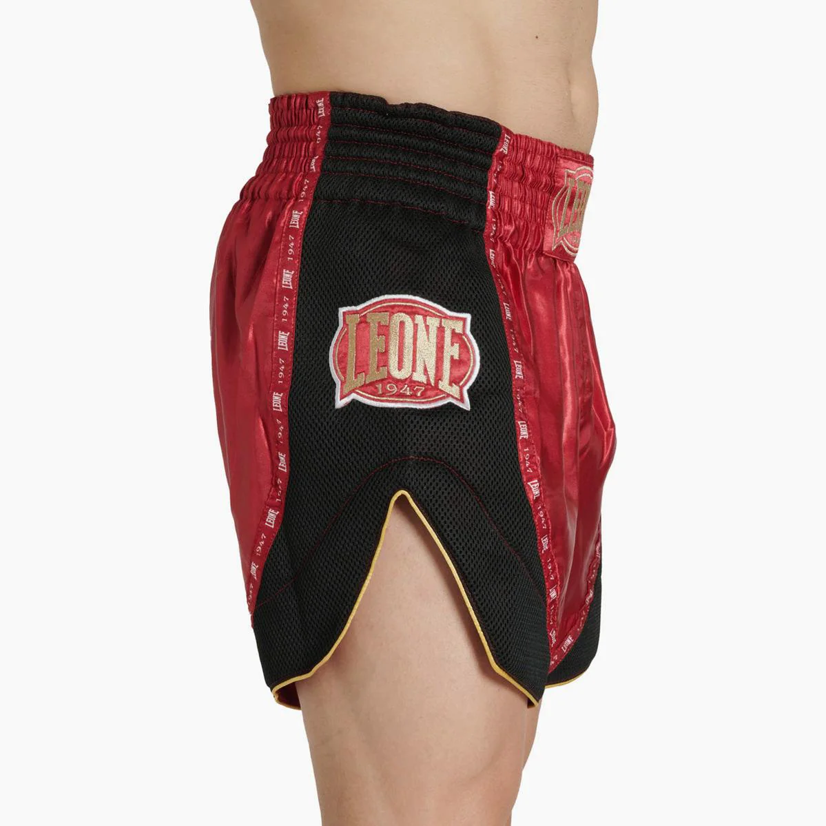 Pantalones cortos kick-tailandés Leone Classic AB881 Rojo  - Image 3