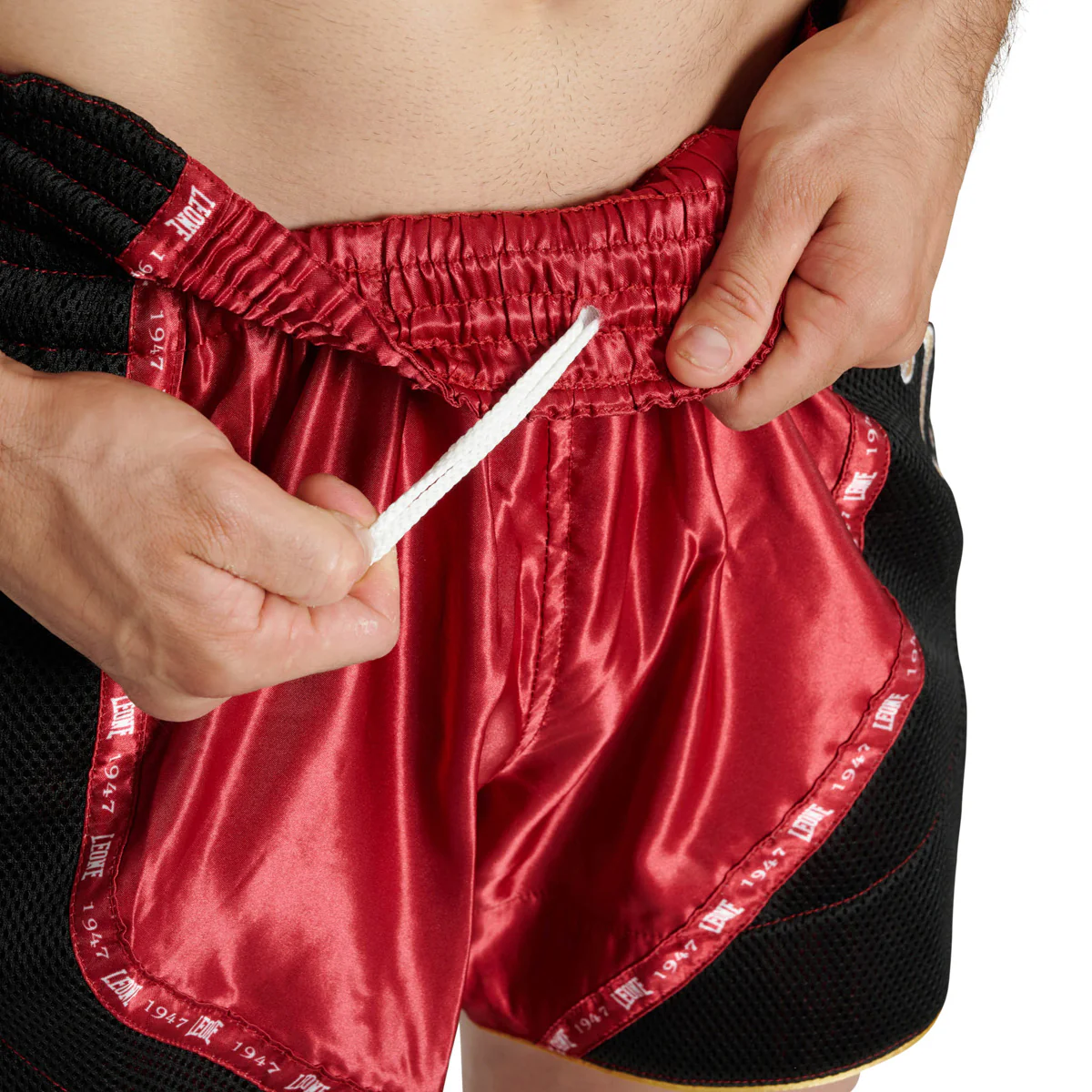 Pantalones cortos kick-tailandés Leone Classic AB881 Rojo  - Image 6