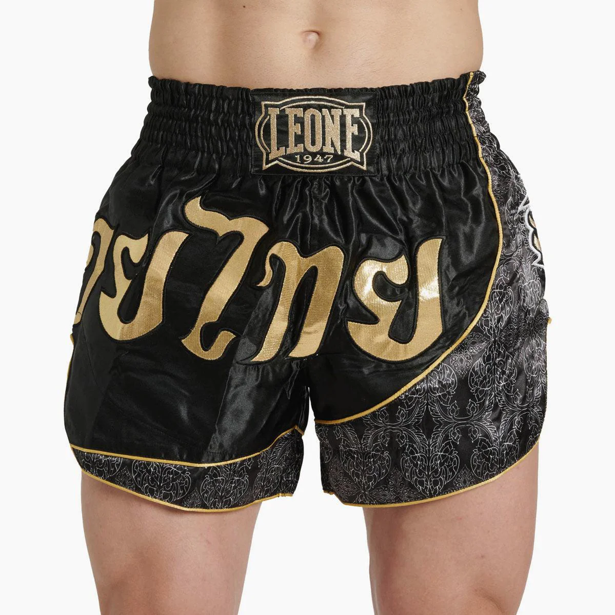 Pantalones cortos kick-tailandés Leone Elite AB879 Negro