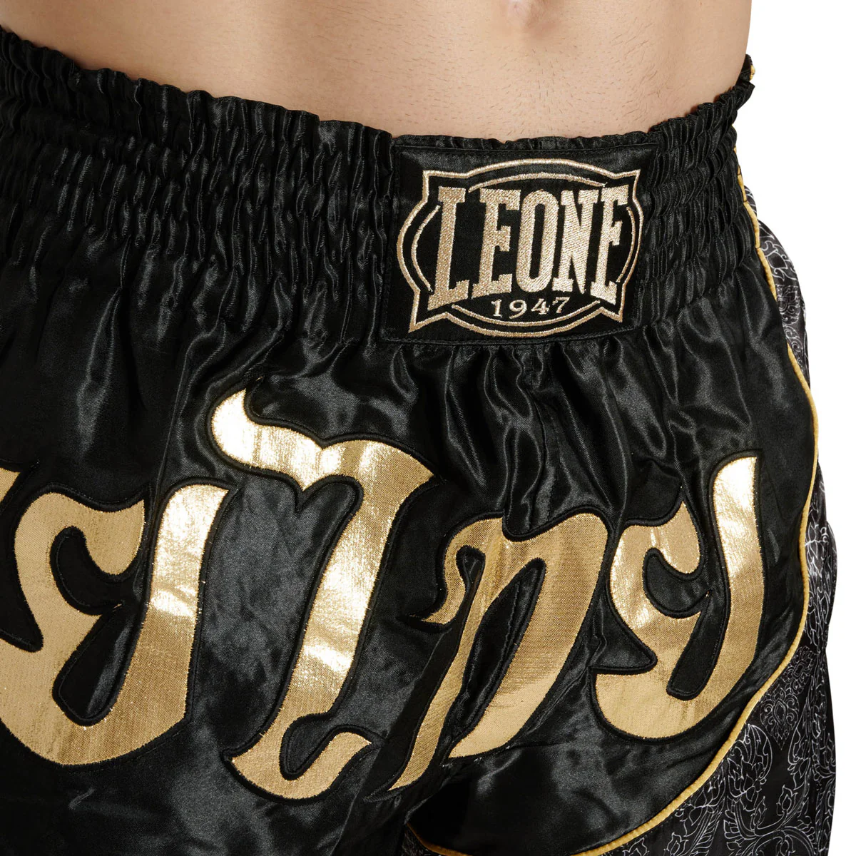 Pantalones cortos kick-tailandés Leone Elite AB879 Negro - Image 3