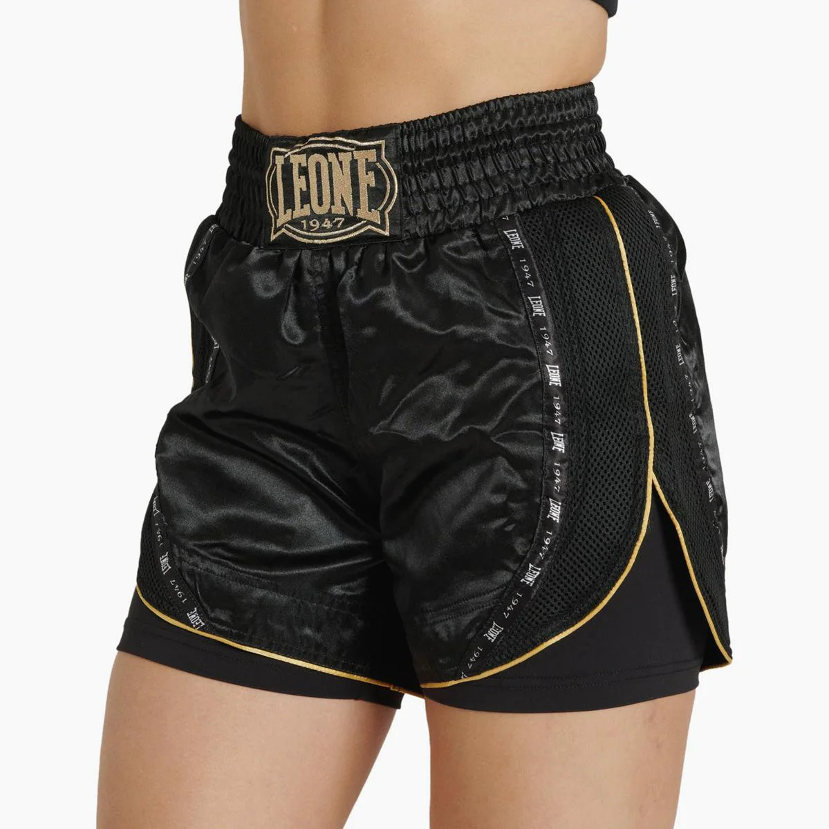 Pantalones cortos kick-thai mujer Leone Classic AB882 Negro 