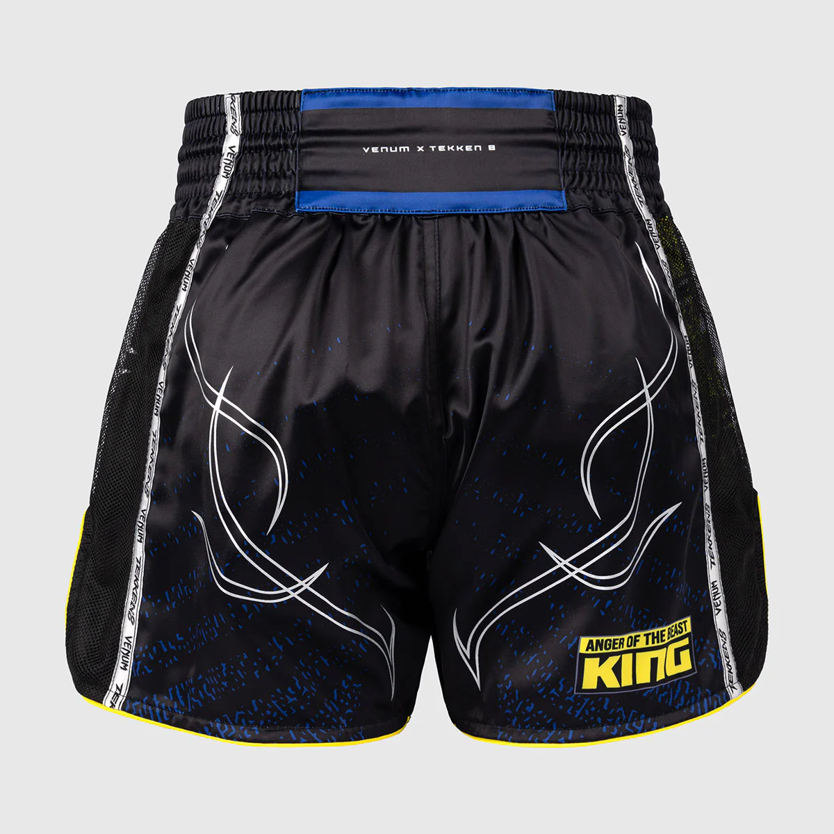 Pantalones cortos kick-tailandés Venum Tekken 8 King Negro-amarillo - Image 4