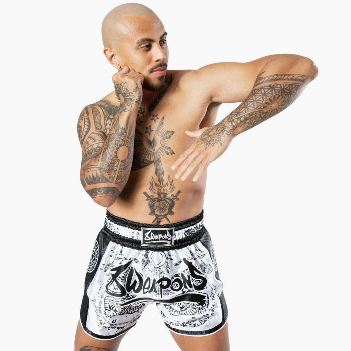 Pantalones kick-thai 8 Weapons Carbon Sak Yant Tigers  - Image 12