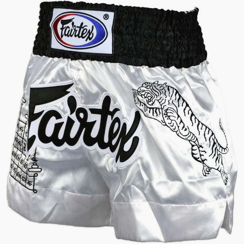 Pantalones kick-thai Fairtex BS0637 Talisman Tailandés Blanco  - Image 3