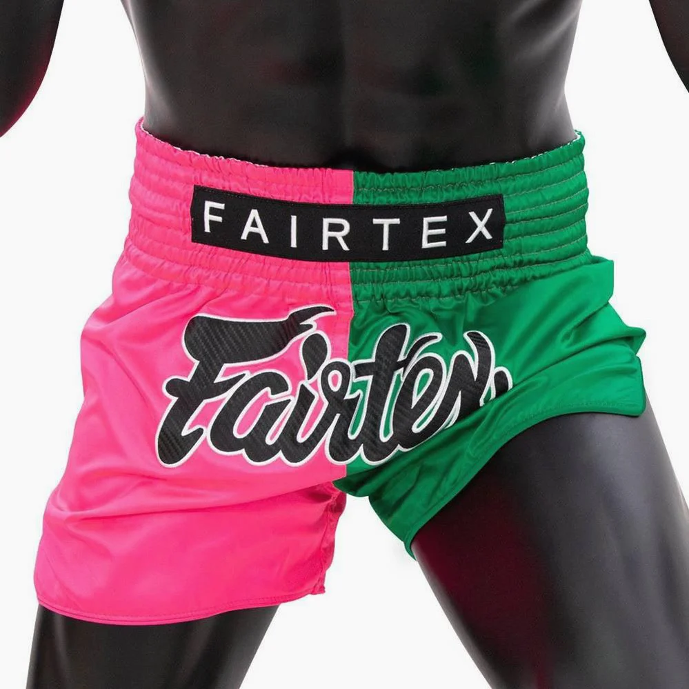 Pantalones kick-thai Fairtex BS1911 Rosa-Verde - Image 2