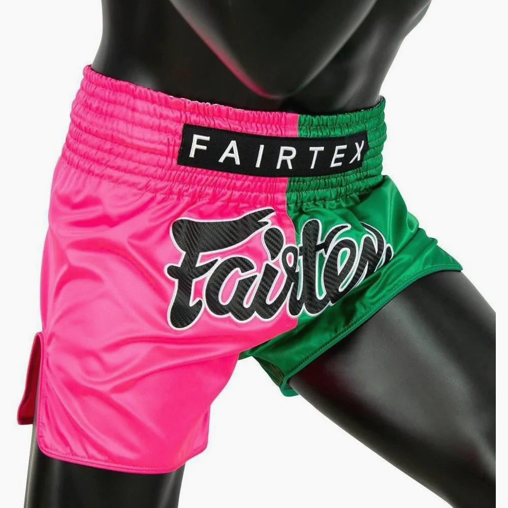 Pantalones kick-thai Fairtex BS1911 Rosa-Verde - Image 3