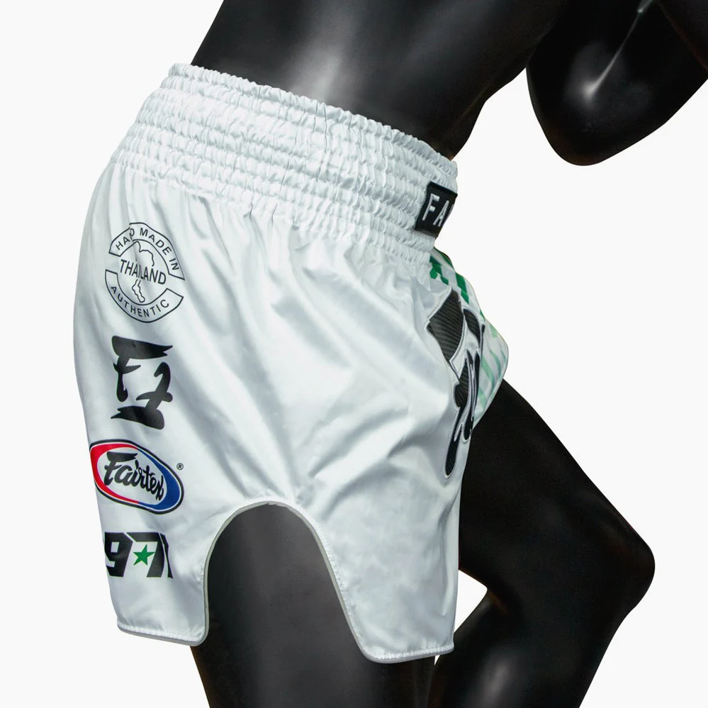 Pantalones kick-thai Fairtex BS1923 Racer Blanco - Image 8