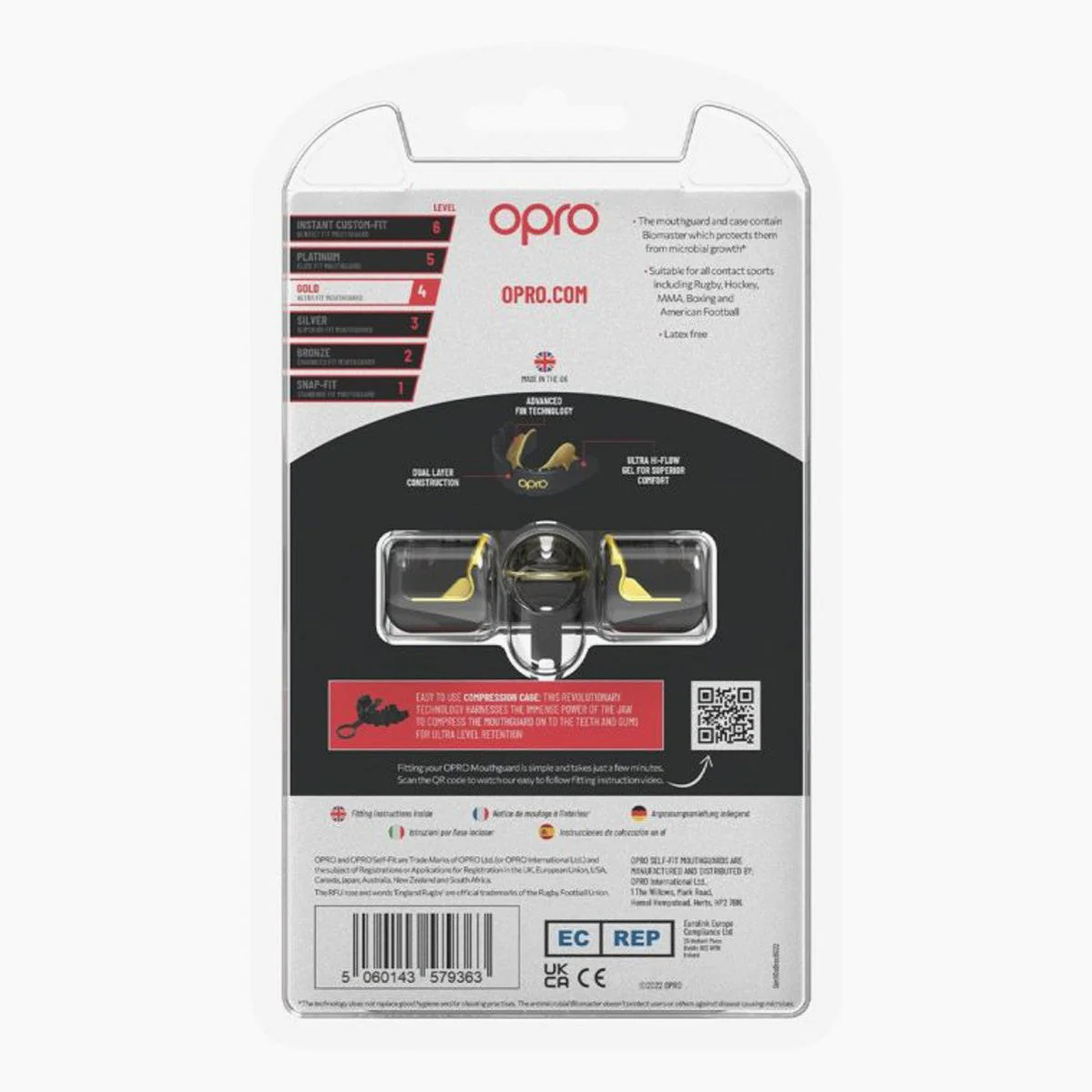 Protector bucal Opro Gold Self-Fit Braces para aparato - Image 9