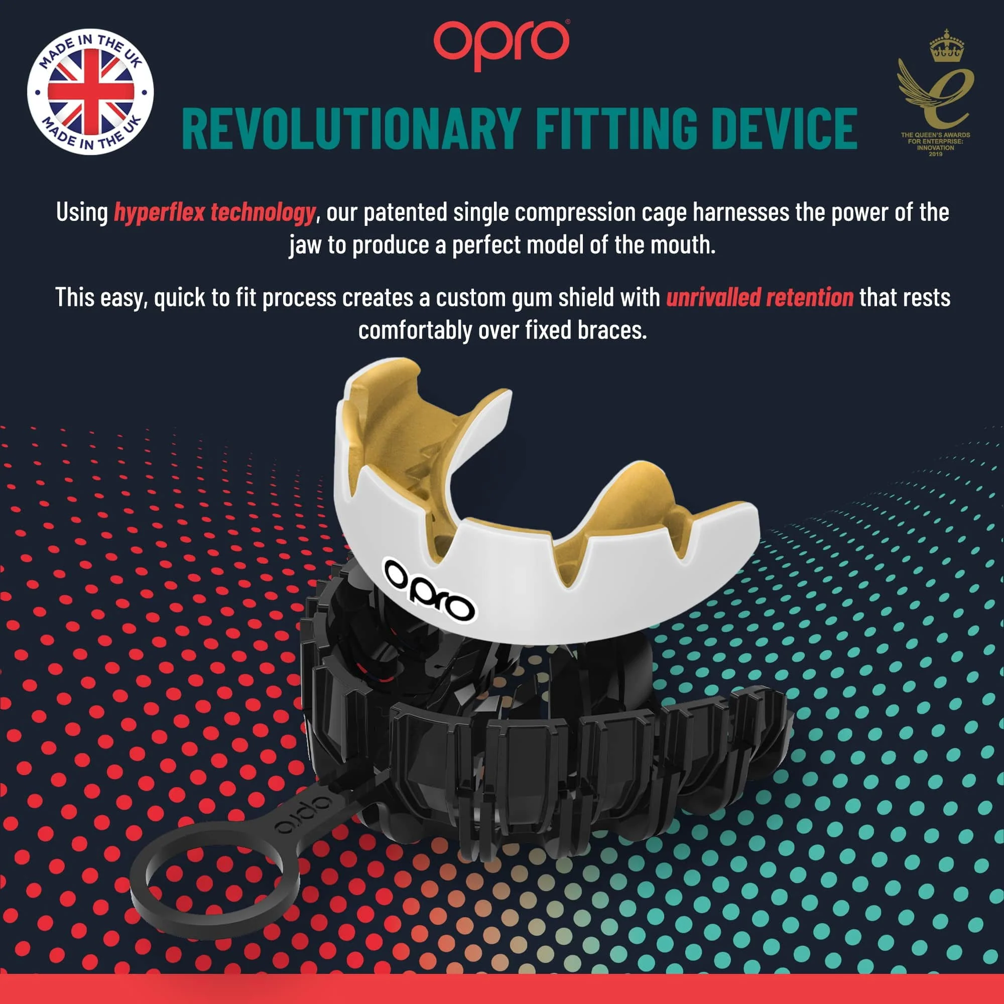 Protector bucal Opro Instant Custom-Fit para aparato Negro-blanco  - Image 3