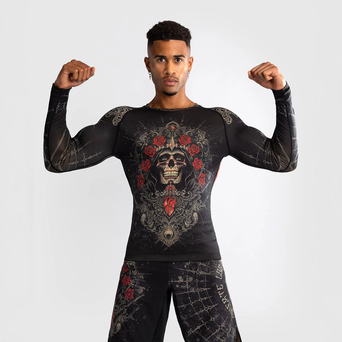 Rashguard Venum Santa Muerte 5.0 mangas largas Negro-Oro 