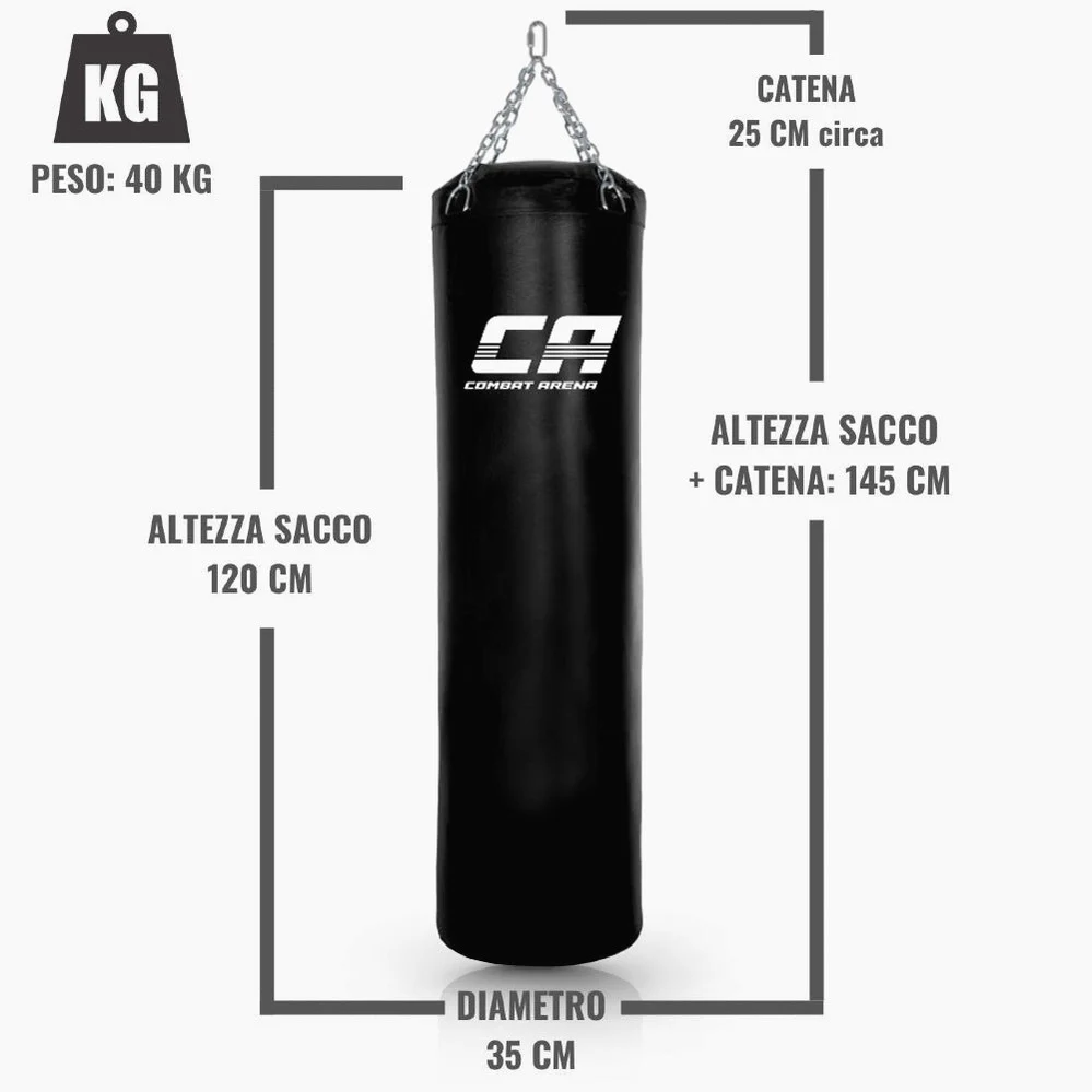 Saco de boxeo Combat Arena Entrenamiento PRO 40 Kg Negro  - Image 2