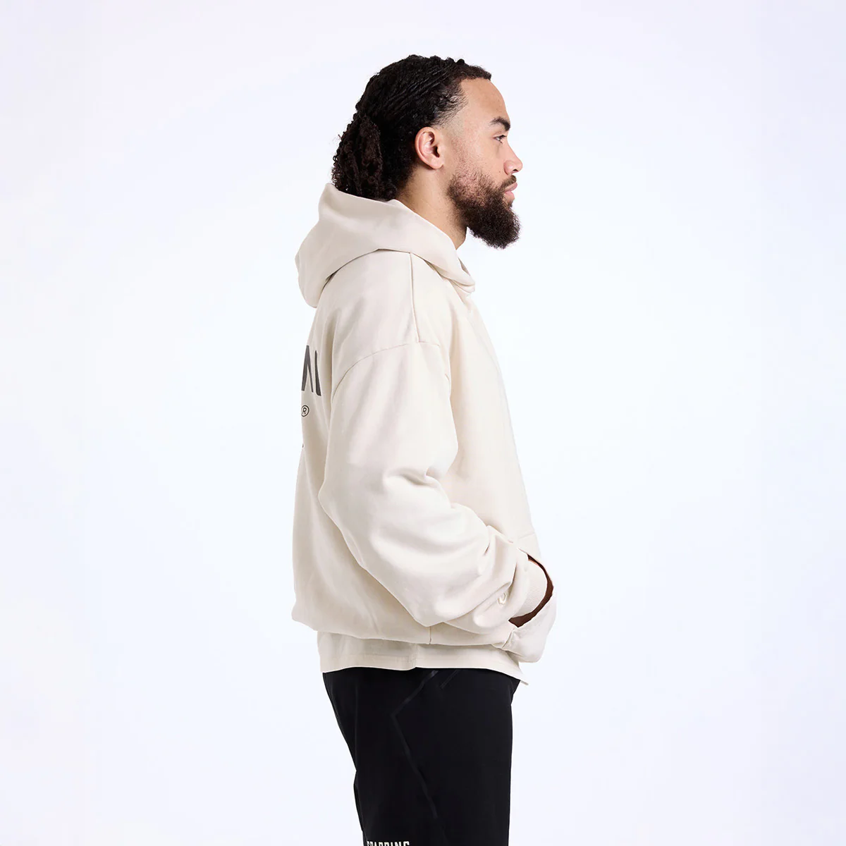 Sudadera Boxraw Sparring Club Oversize con capucha Beige - Image 6