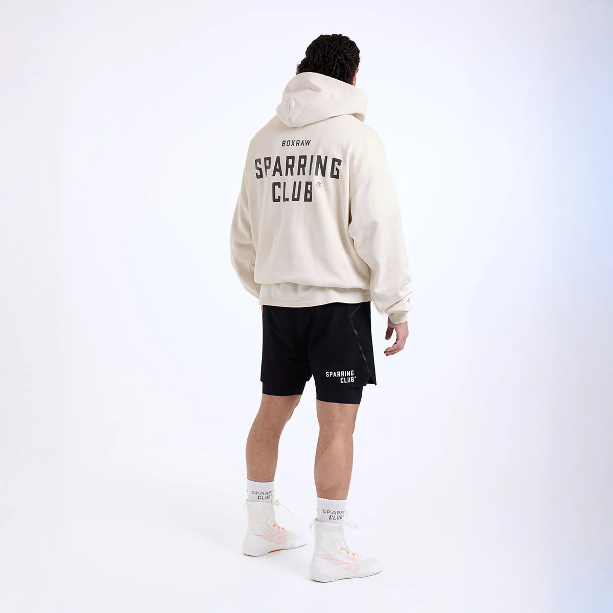 Sudadera Boxraw Sparring Club Oversize con capucha Beige - Image 7
