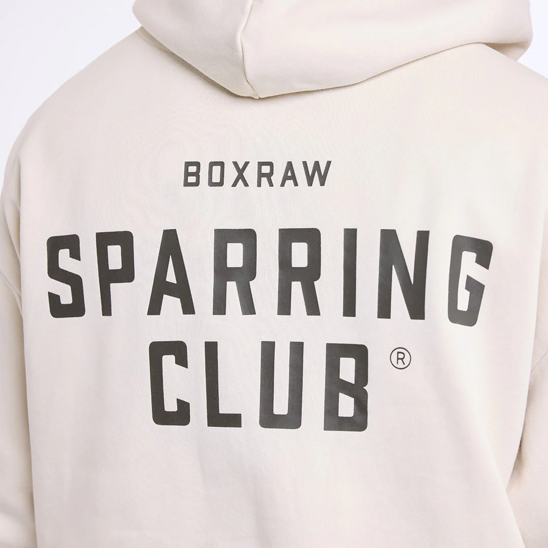 Sudadera Boxraw Sparring Club Oversize con capucha Beige - Image 9