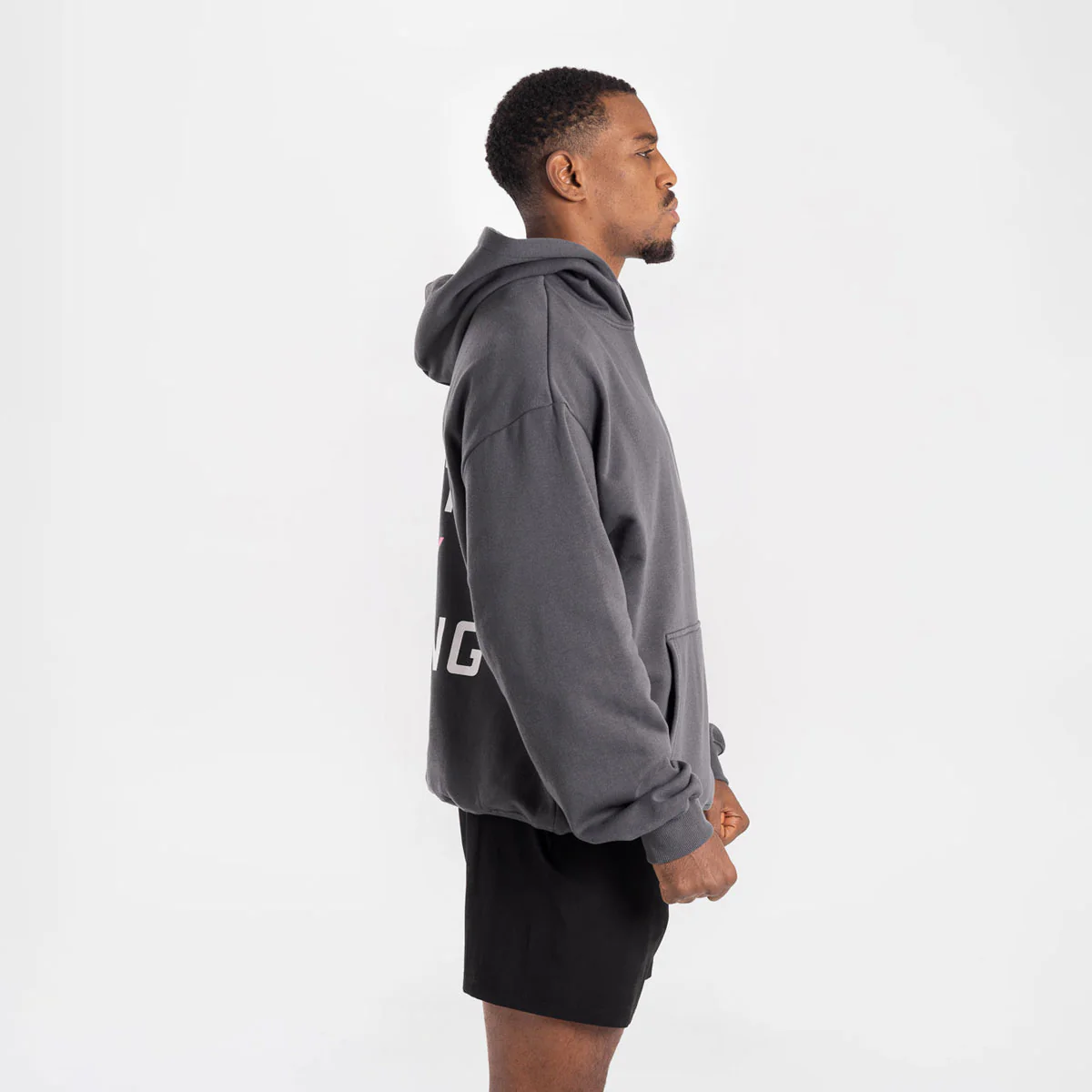 Sudadera Boxraw We Don't Play Boxing oversize con capucha Gris-rosa - Image 3