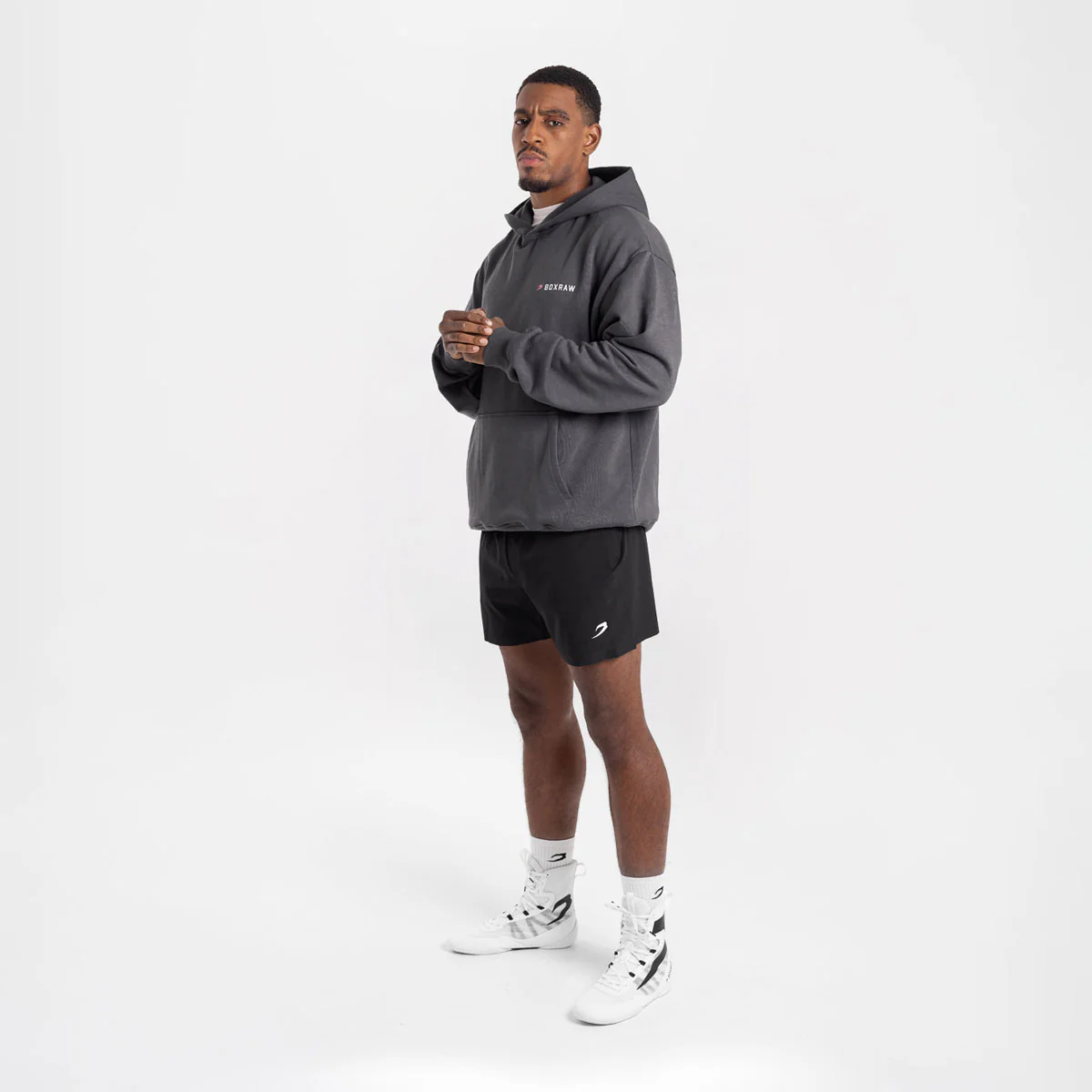 Sudadera Boxraw We Don't Play Boxing oversize con capucha Gris-rosa - Image 5
