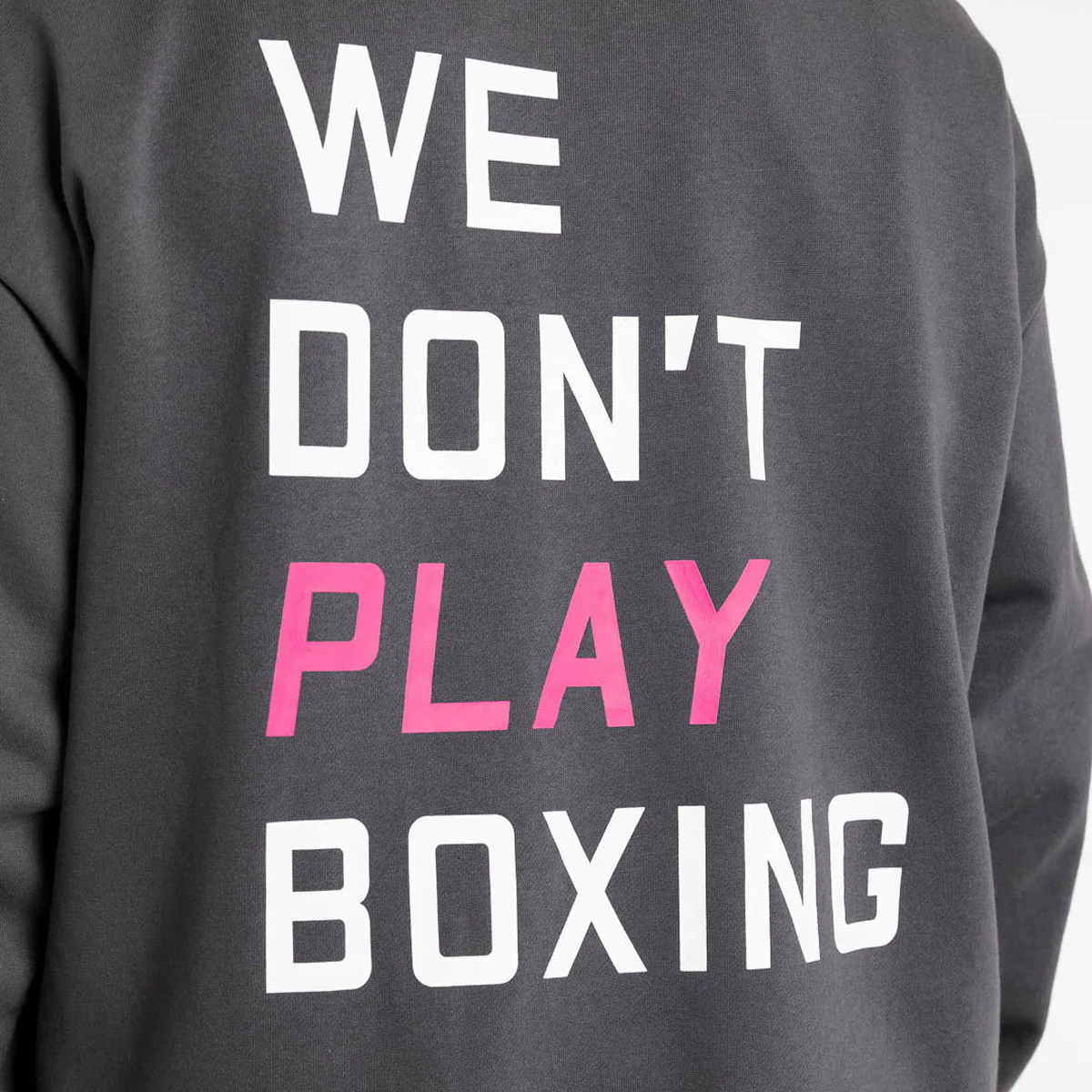 Sudadera Boxraw We Don't Play Boxing oversize con capucha Gris-rosa - Image 7