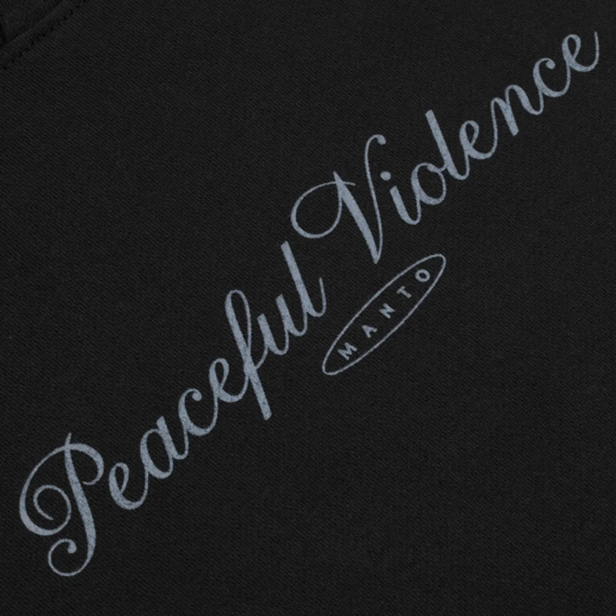 Sudadera Manto Peaceful Violence con capucha Negro - Image 6