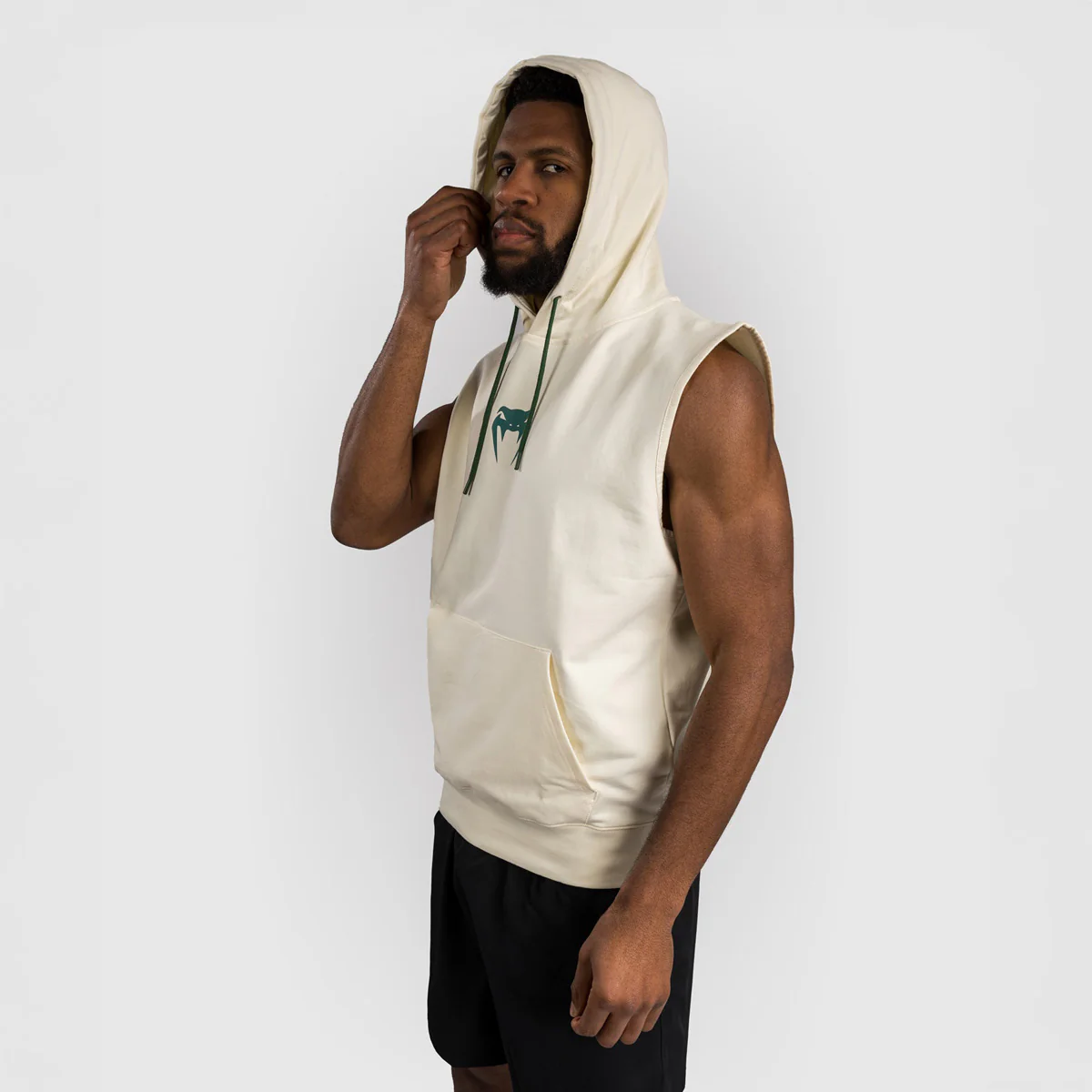 Sudadera sin mangas Venum Sparring con capucha Vainilla - Image 2