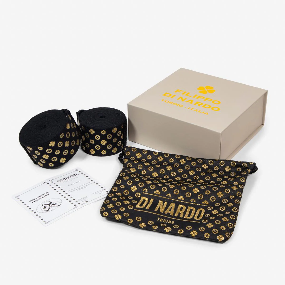Vendas de boxeo Di Nardo 5 mt Negro-oro 