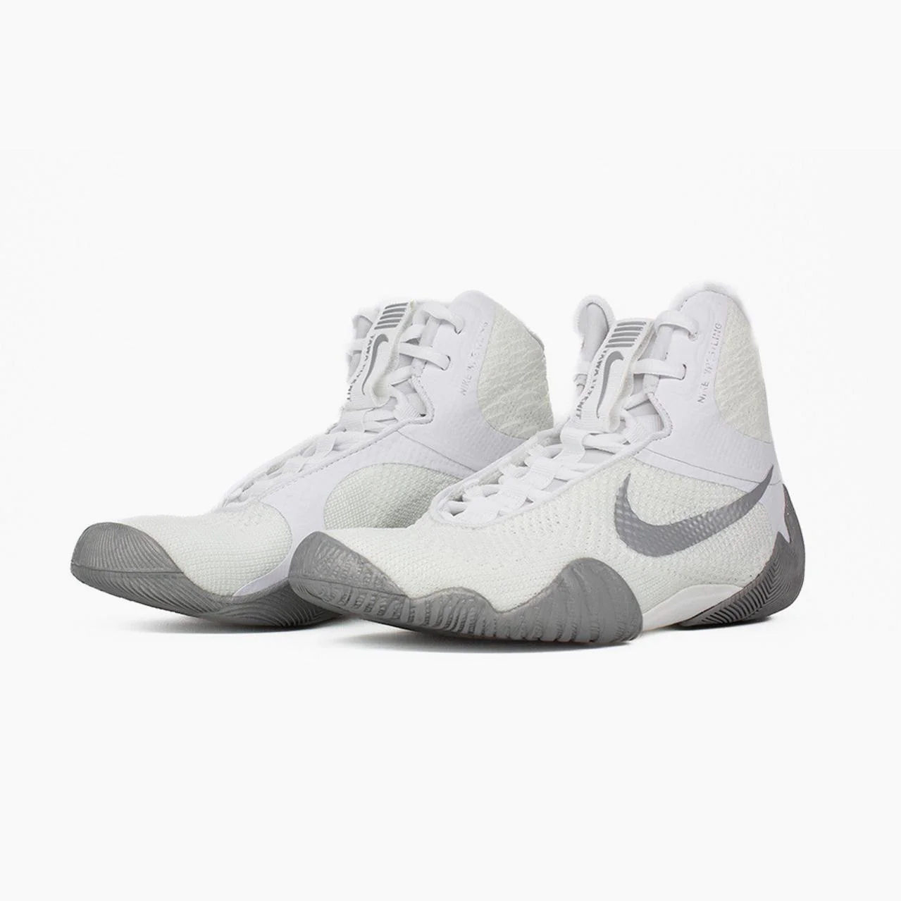 Zapatillas de lucha-Lucha libre Nike Tawa Blanco-plata 